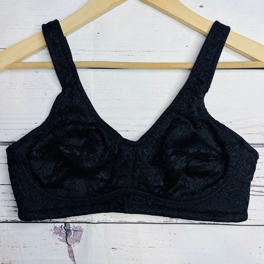 Breezies Black Bra Underwire Wide Straps
